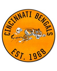 Cincinnati Bengals Roundel Rug  27in. Diameter NFL Vintage Orange by   