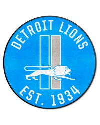 Detroit Lions Roundel Rug  27in. Diameter NFL Vintage Light Blue by   