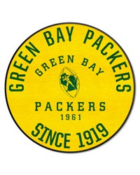 Green Bay Packers Roundel Rug  27in. Diameter NFL Vintage Yellow by   