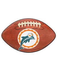 Miami Dolphins Football Mat Retro by   