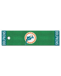 Miami Dolphins Putting Green Mat  1.5ft. x 6ft. NFL Vintage Green by   