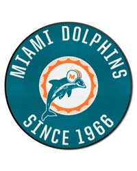 Miami Dolphins Roundel Rug  27in. Diameter NFL Vintage Teal by   