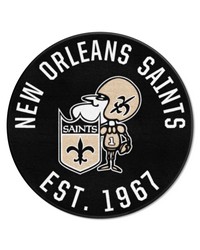 New Orleans Saints Roundel Rug  27in. Diameter NFL Vintage Black by   