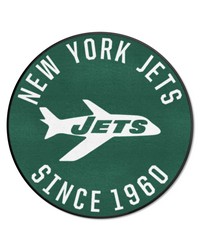 New York Jets Roundel Rug  27in. Diameter NFL Vintage Green by   