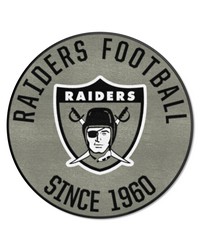 Las Vegas Raiders Roundel Rug  27in. Diameter NFL Vintage Gray by   