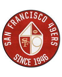 San Francisco 49ers Roundel Rug  27in. Diameter NFL Vintage Red by   