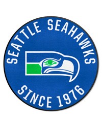 Seattle Seahawks Roundel Rug  27in. Diameter NFL Vintage Blue by   