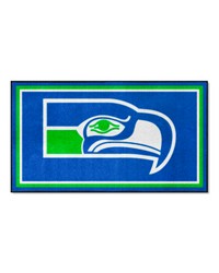 Seattle Seahawks 3ft. x 5ft. Plush Area Rug NFL Vintage Blue by   