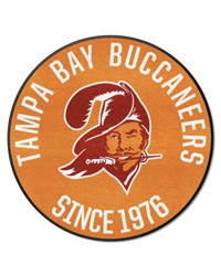 Tampa Bay Buccaneers Roundel Rug  27in. DiameterNFL Retro Logo Bucco Bruce Logo Orange by   