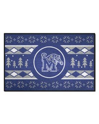 Memphis Tigers Holiday Sweater Starter Mat Accent Rug  19in. x 30in. Blue by   