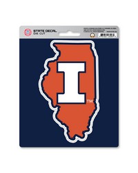 Illinois Illini Team State Shape Decal Sticker Orange by   