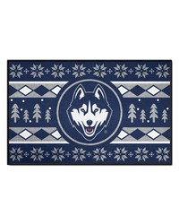 UConn Huskies Holiday Sweater Starter Mat Accent Rug  19in. x 30in. Navy by   