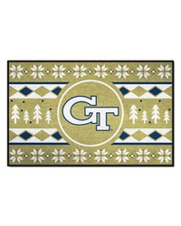 Georgia Tech Yellow Jackets Holiday Sweater Starter Mat Accent Rug  19in. x 30in. Gold by   