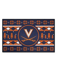 Virginia Cavaliers Holiday Sweater Starter Mat Accent Rug  19in. x 30in. Navy by   