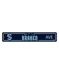 Seattle Kraken Team Color Street Sign Decor 4in. X 24in. Lightweight Blue by   