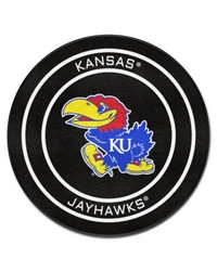 Kansas Hockey Puck Rug  27in. Diameter Black by   