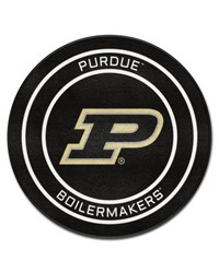 Purdue Hockey Puck Rug  27in. Diameter Black by   