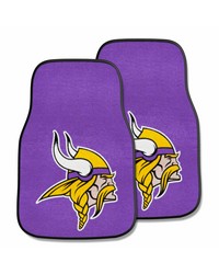 NFL Minnesota Vikings 2piece Carpeted Car Mats 18x27 by   