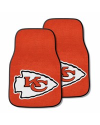 NFL Kansas City Chiefs 2piece Carpeted Car Mats 18x27 by   