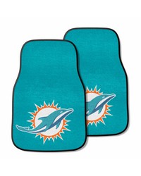 NFL Miami Dolphins 2piece Carpeted Car Mats 18x27 by   