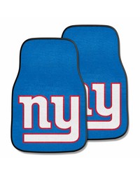 NFL New York Giants 2piece Carpeted Car Mats 18x27 by   