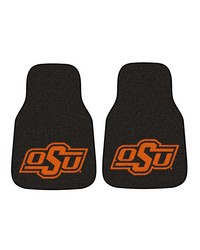 Oklahoma State 2piece Carpeted Car Mats 18x27 by   