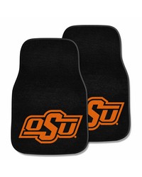 Oklahoma State 2piece Carpeted Car Mats 18x27 by   