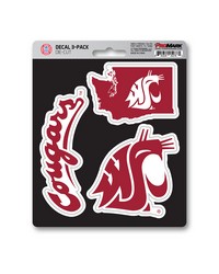 Washington State Cougars Decal 3-pk by  Fairwinds Studio 