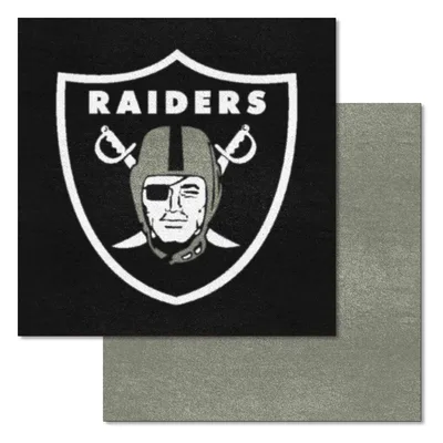 Fan Mats  LLC Las Vegas Raiders Team Carpet Tiles Black