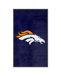 Denver Broncos 3X5 HighTraffic Mat with Durable Rubber Backing  Portrait Orientation Navy by   