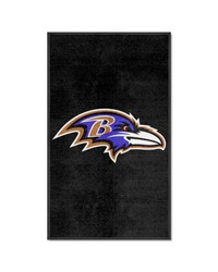 Baltimore Ravens 3X5 HighTraffic Mat with Durable Rubber Backing  Portrait Orientation Black by   