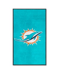 Miami Dolphins 3X5 HighTraffic Mat with Durable Rubber Backing  Portrait Orientation Aqua by   