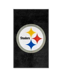 Pittsburgh Steelers 3X5 HighTraffic Mat with Durable Rubber Backing  Portrait Orientation Black by   