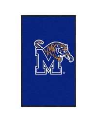 Memphis 3X5 HighTraffic Mat with Durable Rubber Backing  Portrait Orientation Blue by   