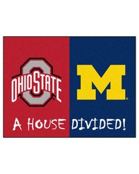 Ohio State Michigan House Divided Rugs 34x45 by   