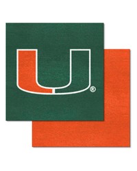 Miami Hurricanes Team Carpet Tiles by   