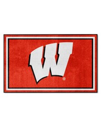 Wisconsin Badgers 4ft. x 6ft. Plush Area Rug Red by   
