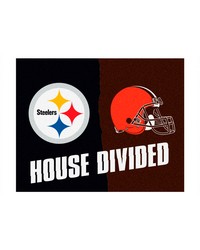 NFL Pittsburgh Steelers Cleveland Browns House Divided Rugs 34x45 by   