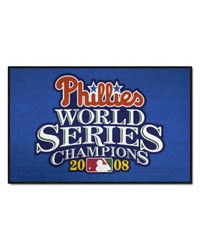 Philadelphia Phillies 2008 MLB World Series Champions Starter Mat Accent Rug  19in. x 30in. Blue by   