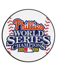 Philadelphia Phillies 2008 MLB World Series Champions Baseball Rug  27in. Diameter White by   