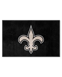 New Orleans Saints 4X6 HighTraffic Mat with Durable Rubber Backing  Landscape Orientation Black by   