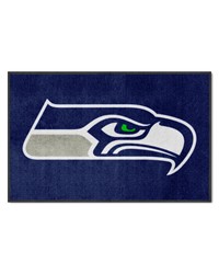 Seattle Seahawks 4X6 HighTraffic Mat with Durable Rubber Backing  Landscape Orientation Navy by   