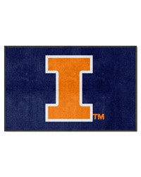 Illinois 4X6 HighTraffic Mat with Durable Rubber Backing  Landscape Orientation Navy by   