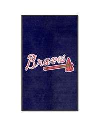 Atlanta Braves 3X5 HighTraffic Mat with Durable Rubber Backing  Portrait Orientation Navy by   