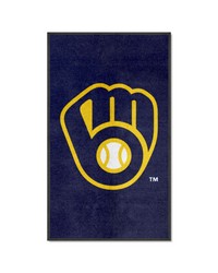 Milwaukee Brewers 3X5 HighTraffic Mat with Durable Rubber Backing  Portrait Orientation Navy by   