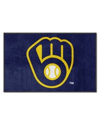 Milwaukee Brewers 4X6 HighTraffic Mat with Durable Rubber Backing  Landscape Orientation Navy by   