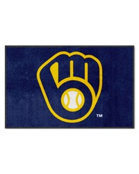 Milwaukee Brewers 4x6 Logo Mat Landscape by   