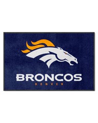 Denver Broncos 4X6 HighTraffic Mat with Durable Rubber Backing  Landscape Orientation Navy by   