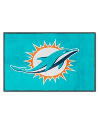 Miami Dolphins 4X6 HighTraffic Mat with Durable Rubber Backing  Landscape Orientation Aqua by   
