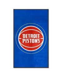 Detroit Pistons 3X5 HighTraffic Mat with Durable Rubber Backing  Portrait Orientation Blue by   